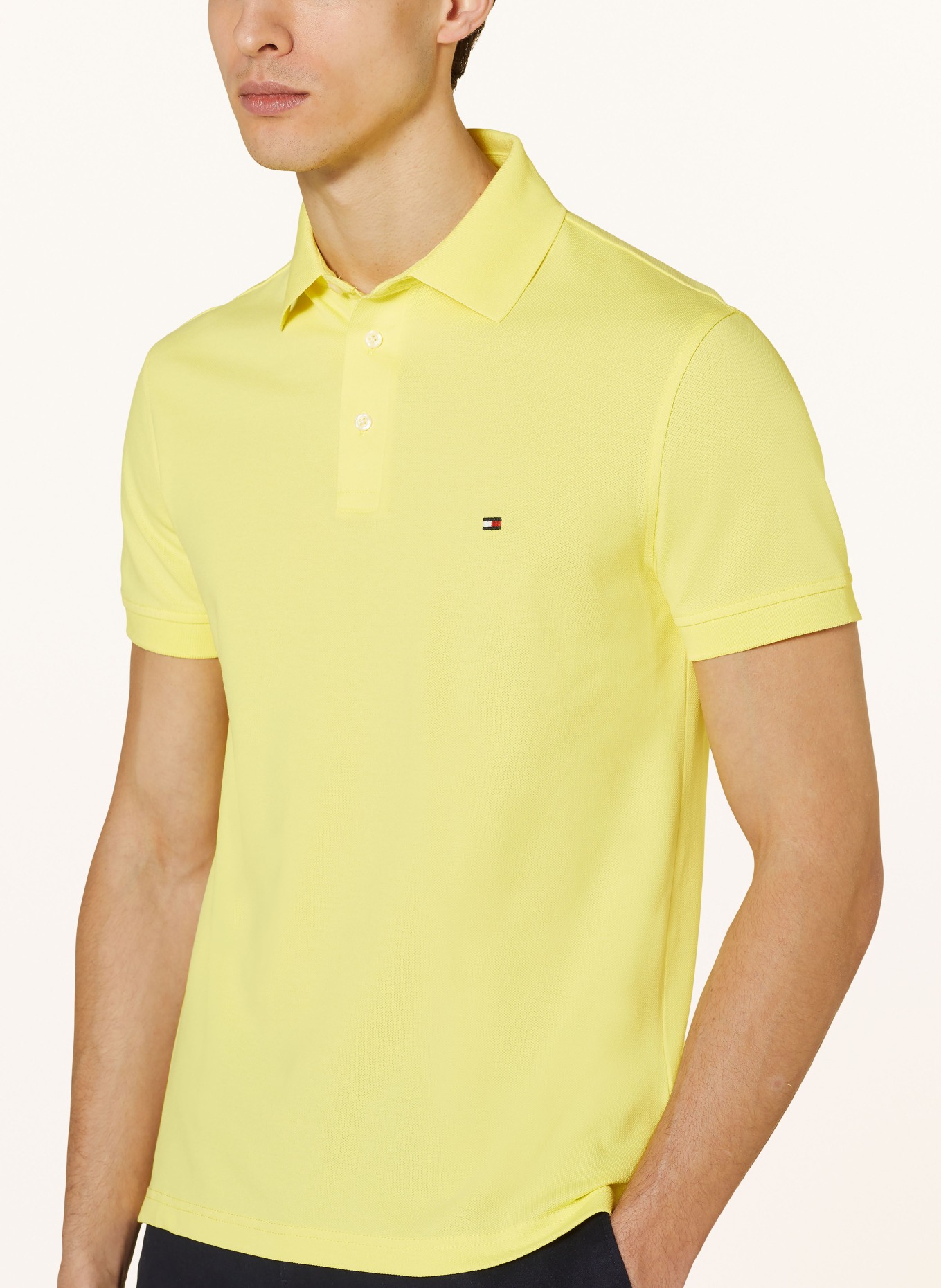 TOMMY HILFIGER Piqué-Poloshirt Slim Fit: GELB