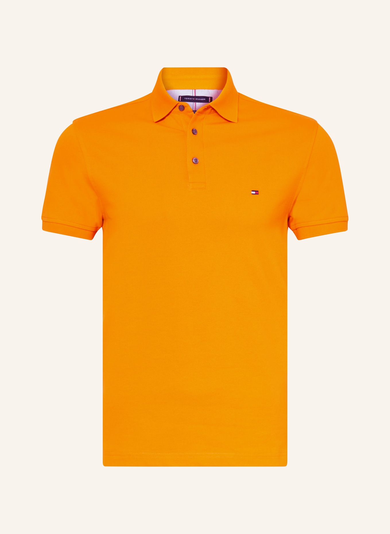 TOMMY HILFIGER Piqué-Poloshirt Slim Fit: ORANGE