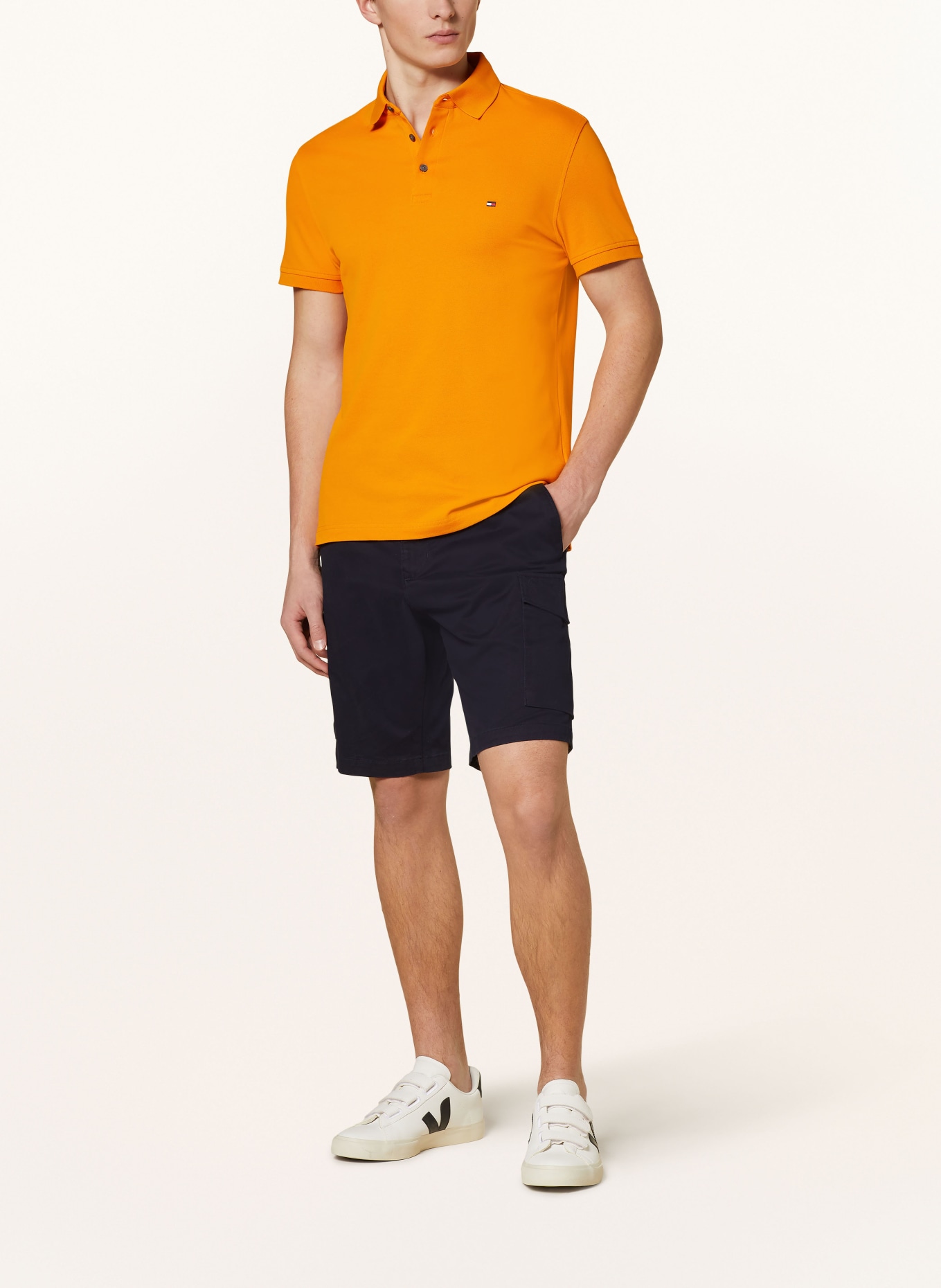 TOMMY HILFIGER Piqué-Poloshirt Slim Fit: ORANGE