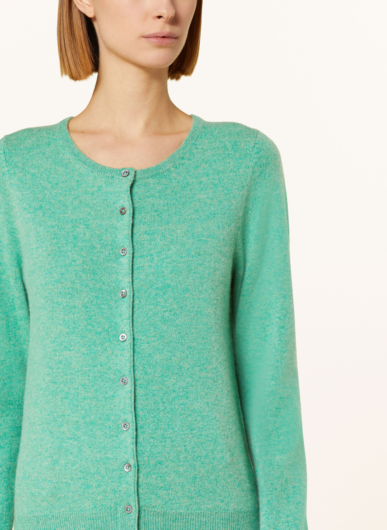 REPEAT Cashmere cardigan, Color: GREEN (Image 4)