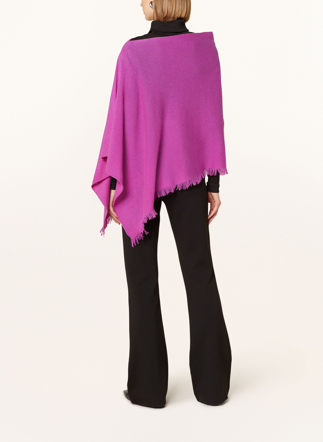 REPEAT Cashmere poncho, Color: FUCHSIA (Image 3)