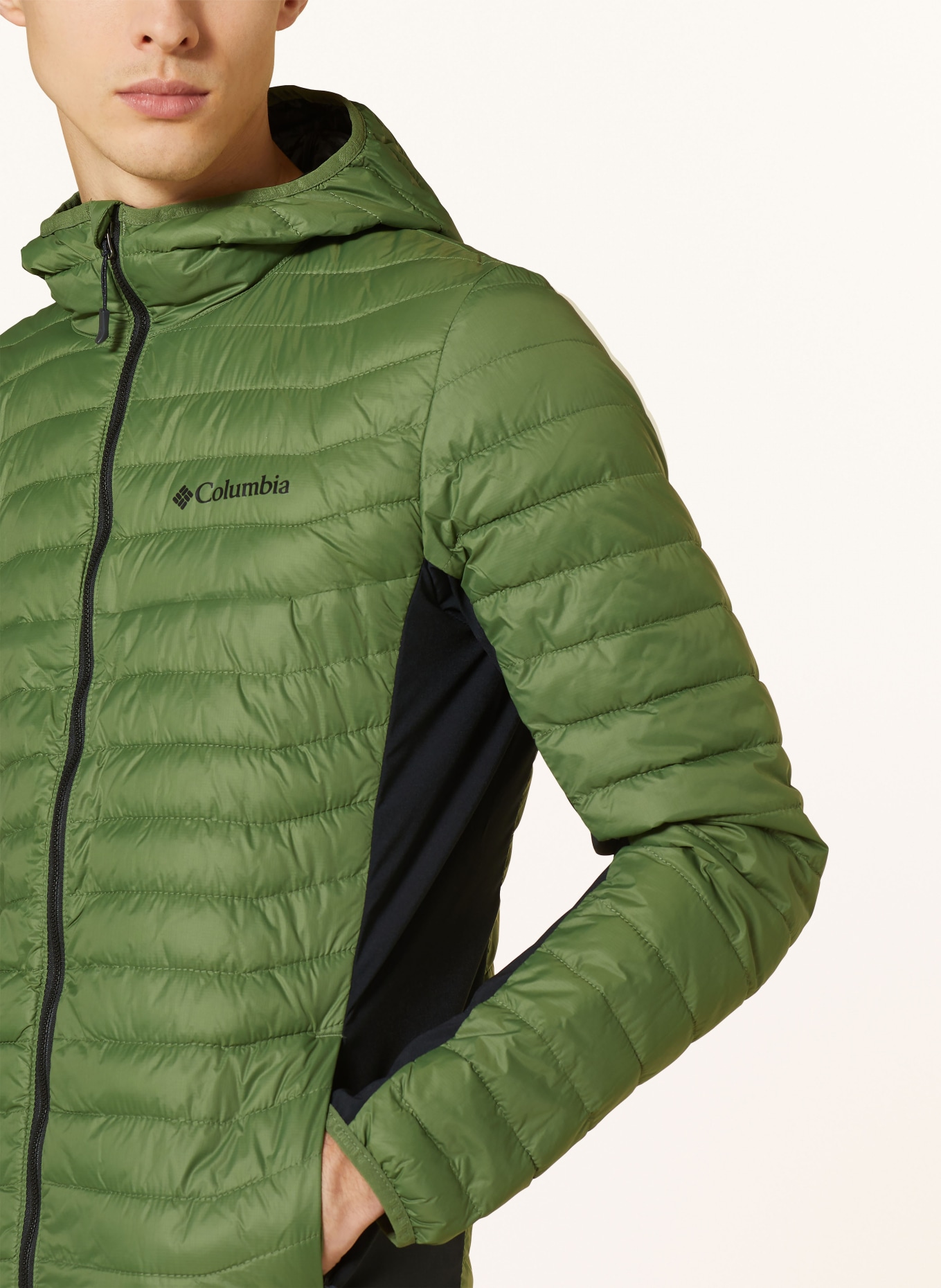 Columbia Hybrid quilted jacket POWDER PASS, Color: 353 Canteen, Black, (Image 5)