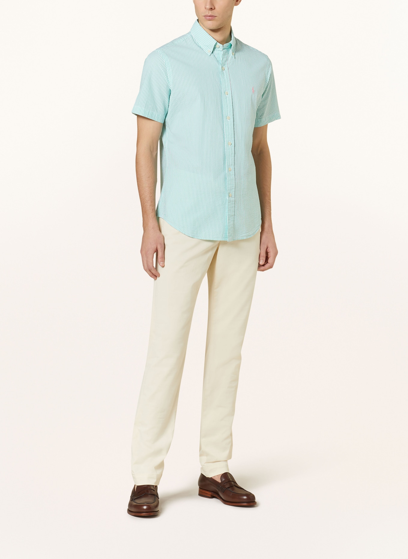 POLO RALPH LAUREN Short sleeve shirt Custom Fit, Color: GREEN/ WHITE (Image 2)