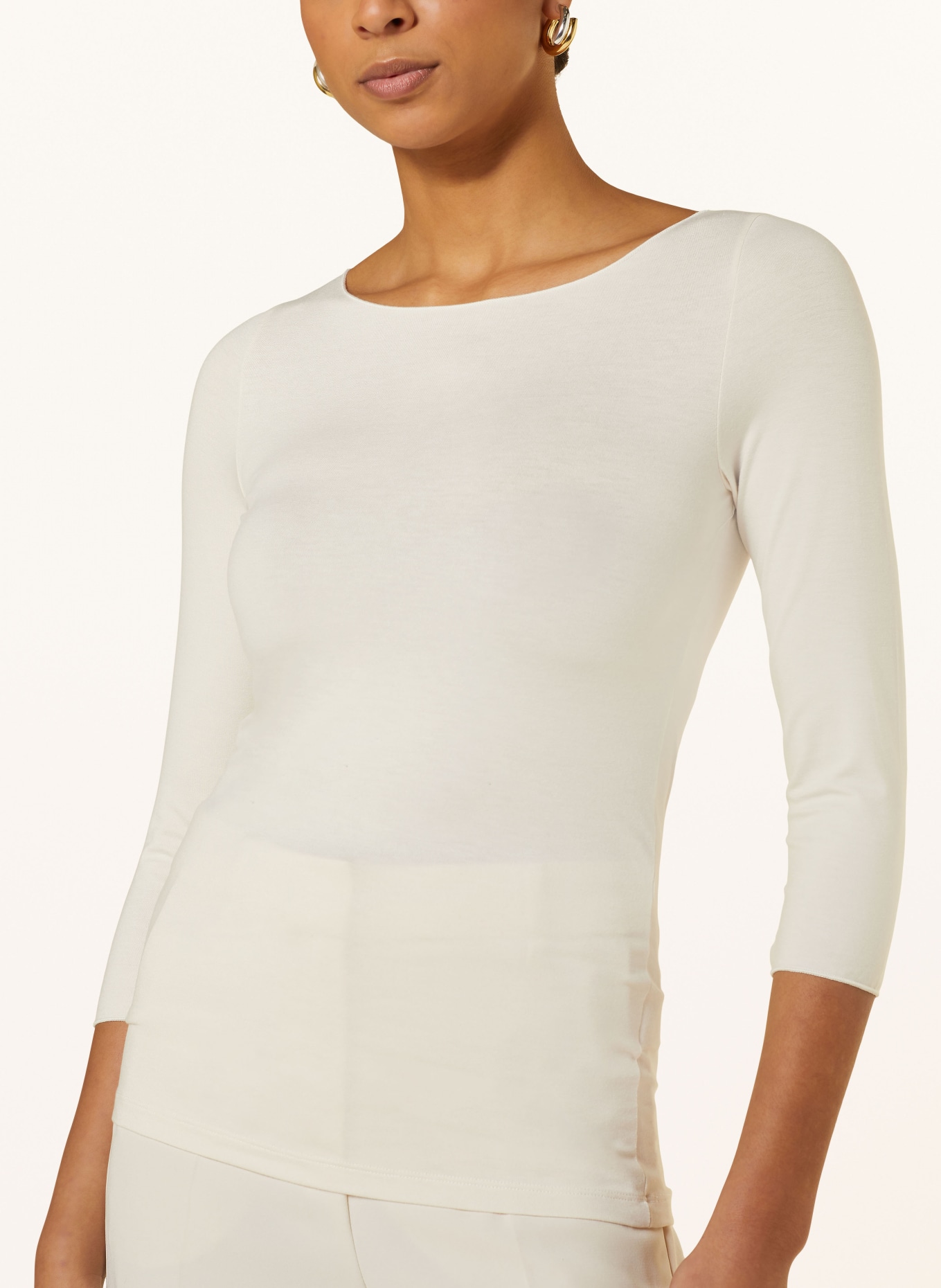 MAJESTIC FILATURES Shirt mit 3/4-Arm: WEISS