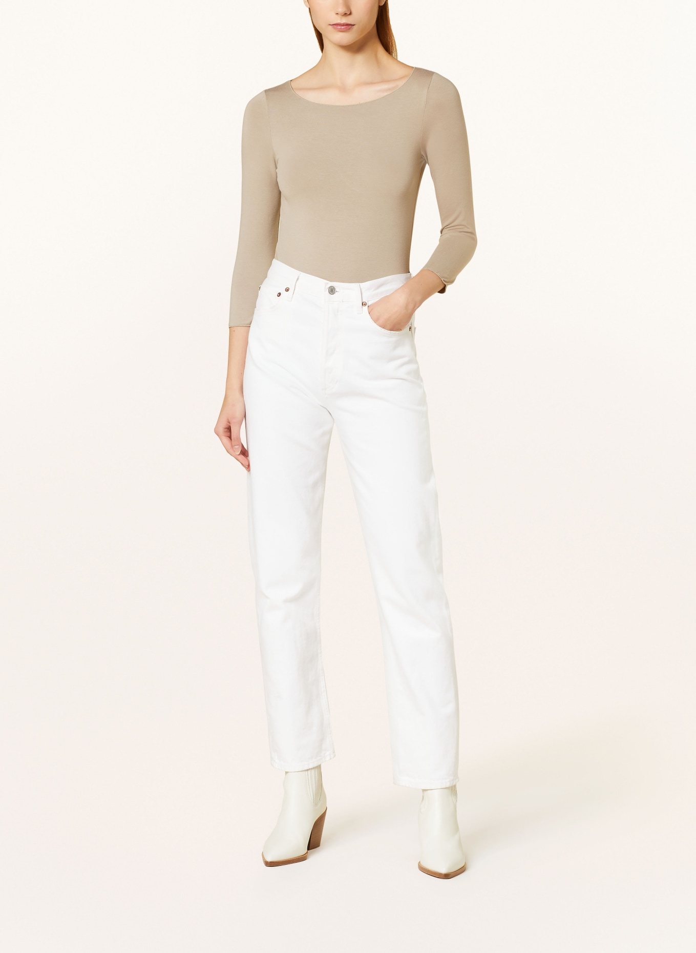 MAJESTIC FILATURES Shirt mit 3/4-Arm: TAUPE