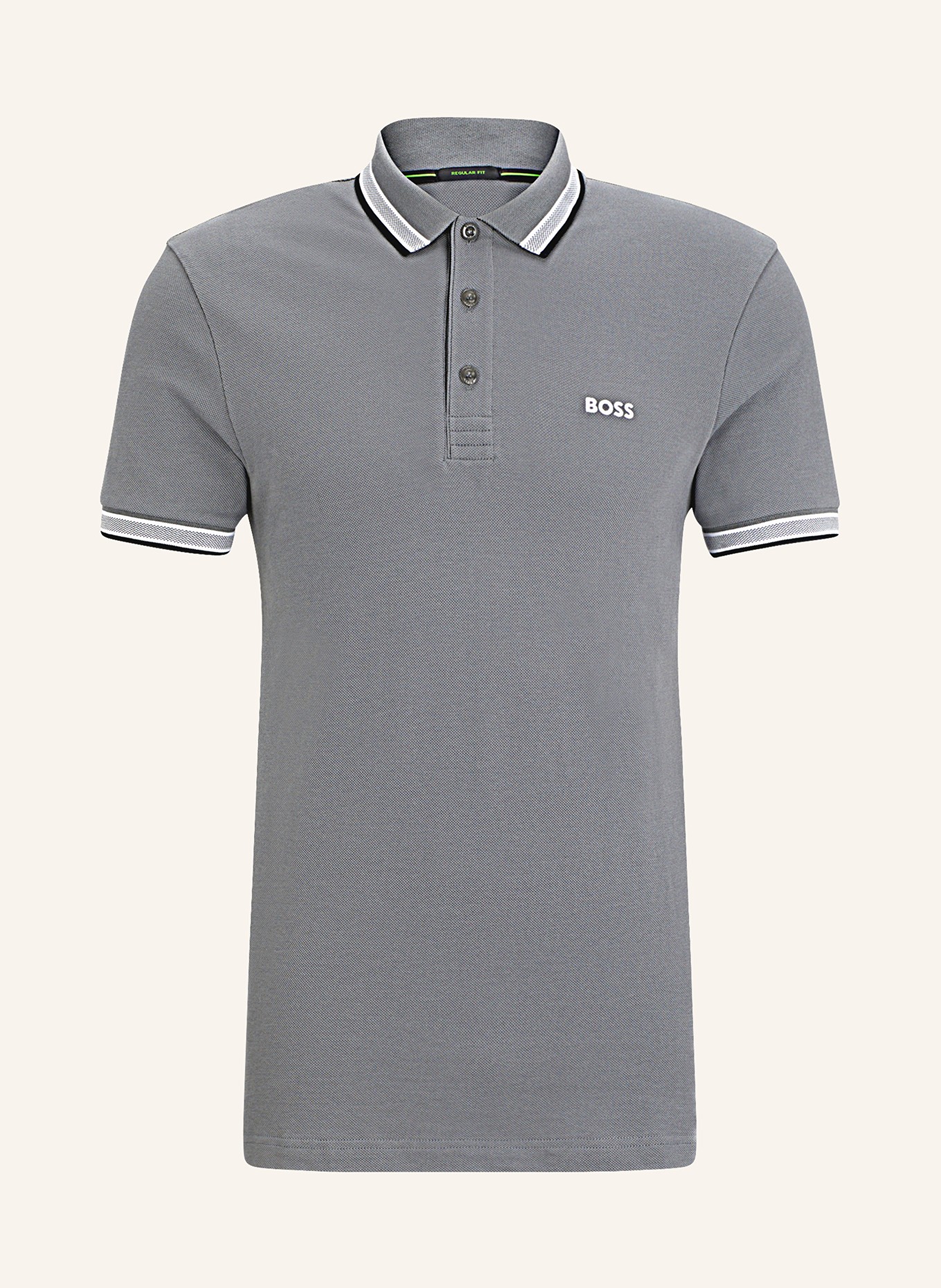 BOSS Piqué-Poloshirt PADDY CURVED Regular Fit, Farbe: GRAU (Bild 1)