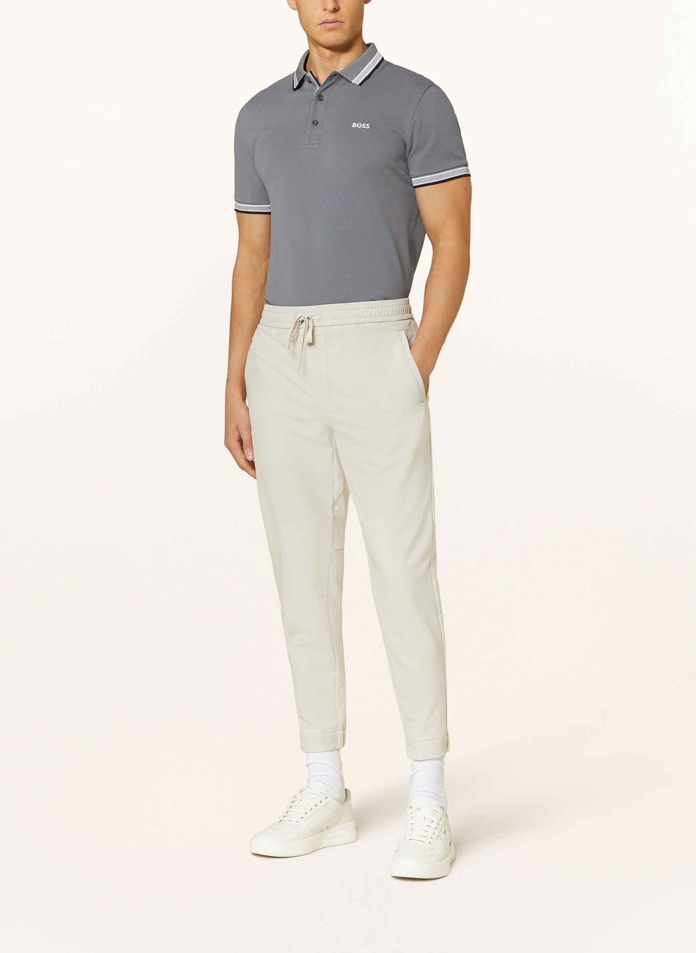 BOSS Piqué-Poloshirt PADDY CURVED Regular Fit, Farbe: GRAU (Bild 2)