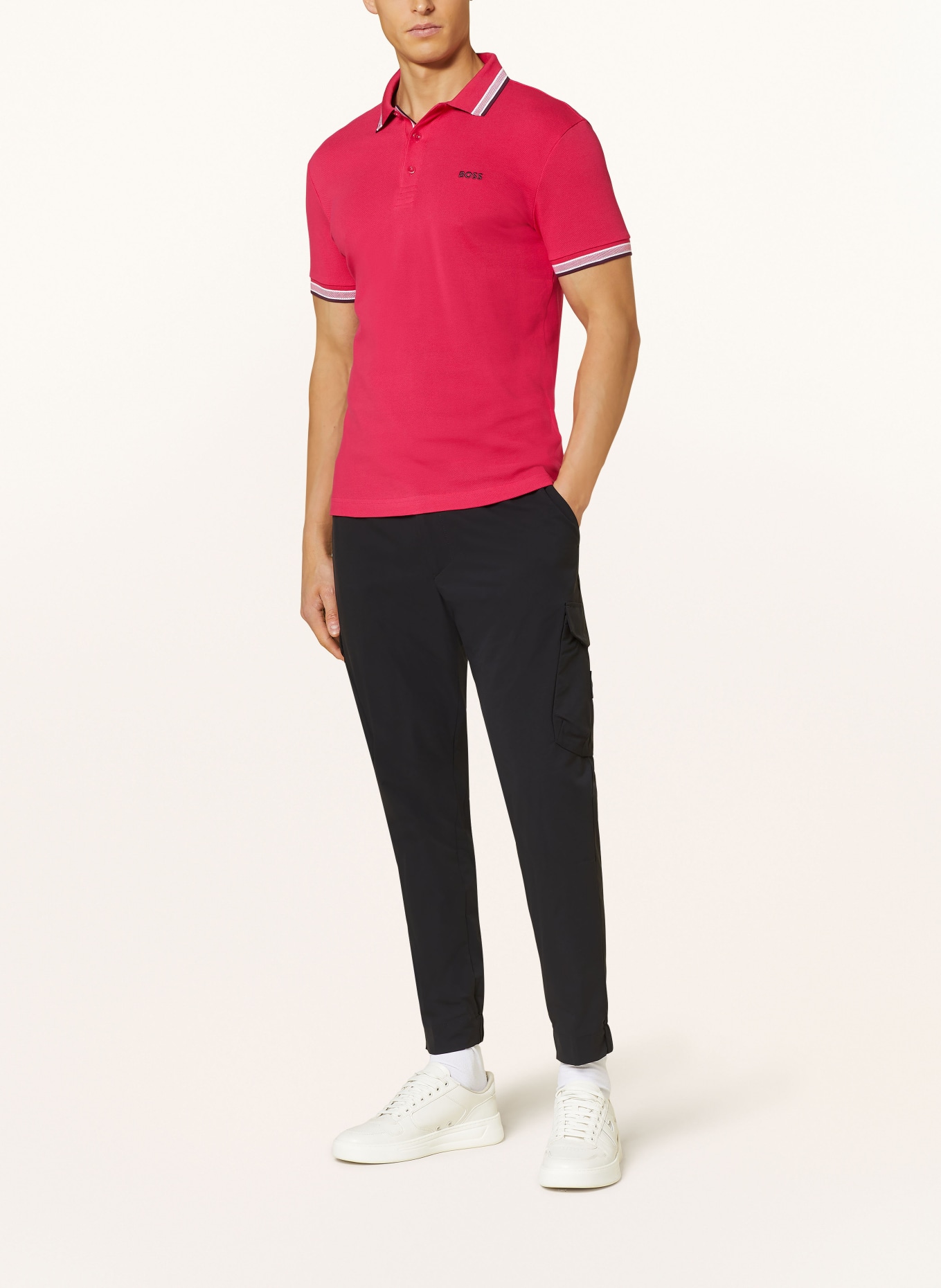 BOSS Piqué-Poloshirt PADDY CURVED Regular Fit, Farbe: PINK (Bild 2)