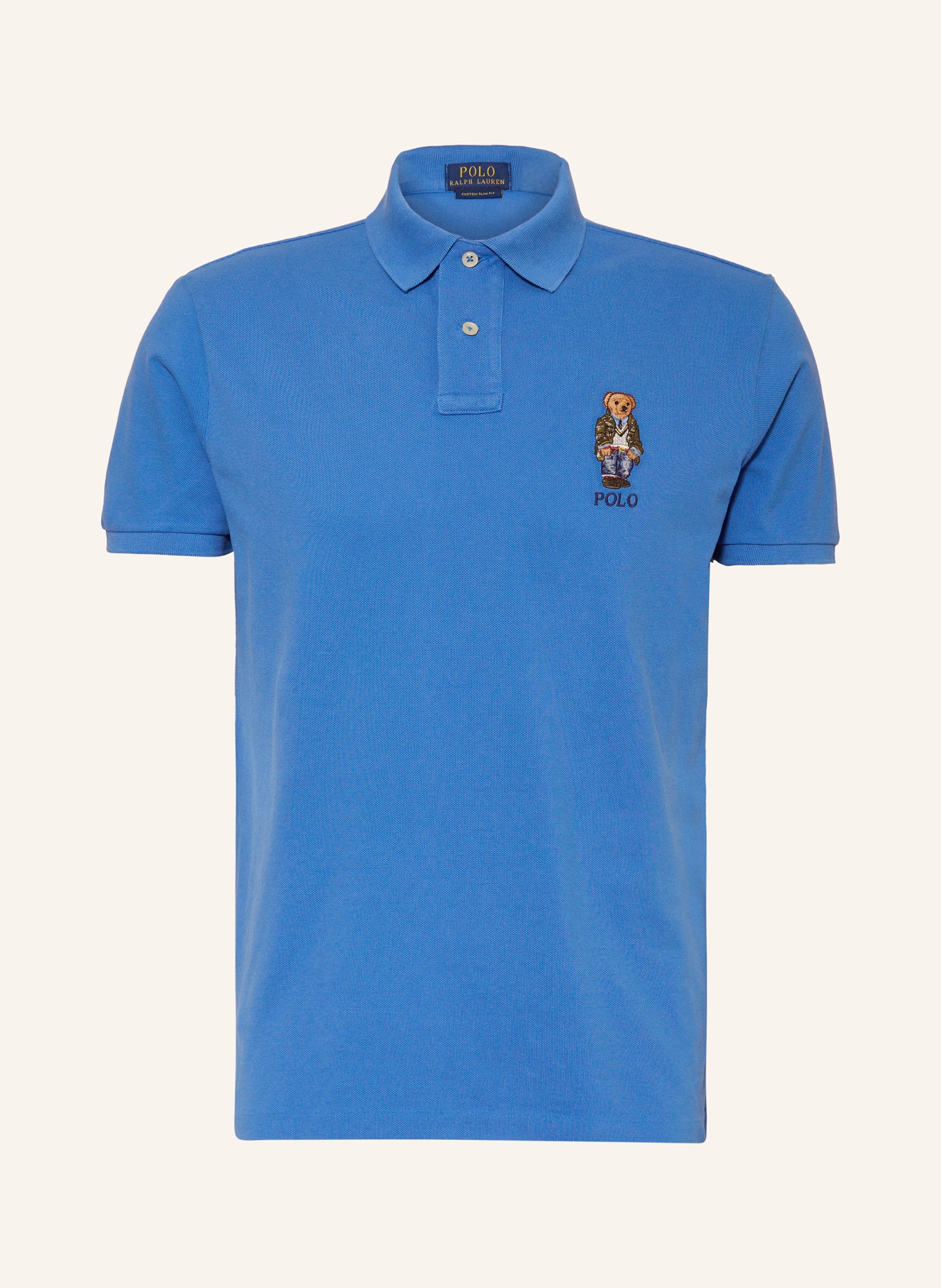 POLO RALPH LAUREN Piqué polo shirt custom slim fit , Color: BLUE (Image 1)