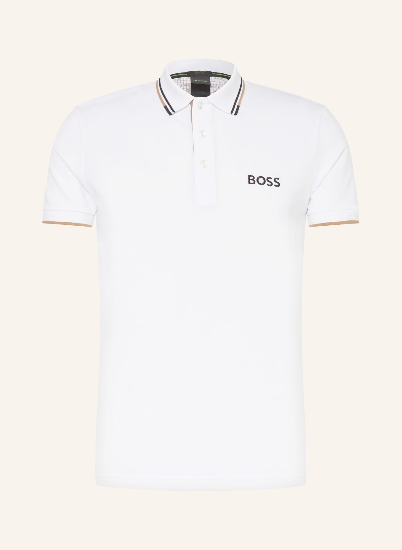 BOSS Funktions-Poloshirt PADDY PRO, Farbe: WEISS/ BEIGE (Bild 1)