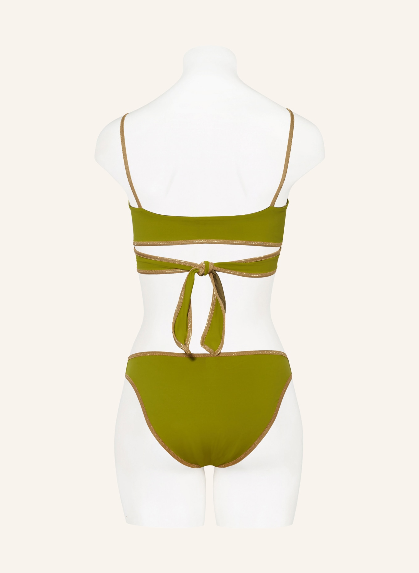 MYMARINI Bralette bikini top SHINE reversible with UV protection 50+, Color: LIGHT GREEN/ OLIVE (Image 5)