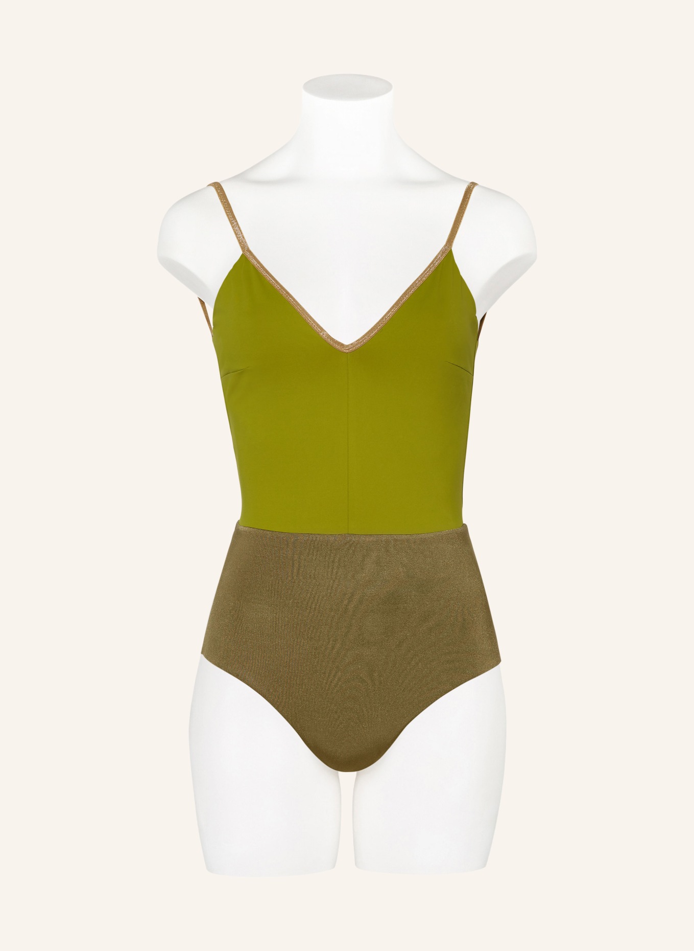 MYMARINI Swimsuit VACATIONBODY SHINE reversible, Color: LIGHT GREEN/ OLIVE (Image 2)