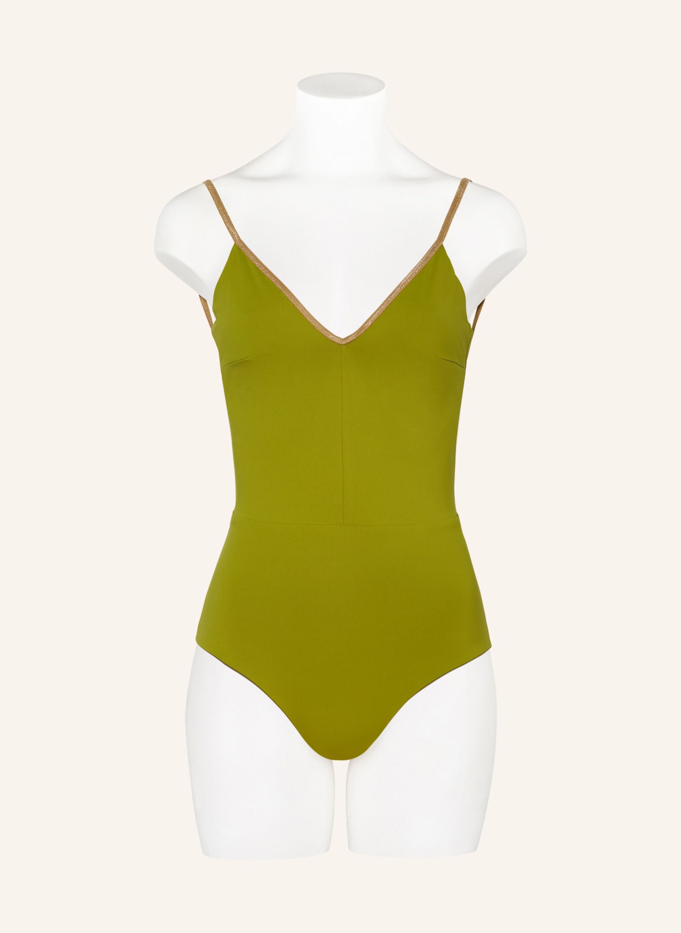 MYMARINI Swimsuit VACATIONBODY SHINE reversible, Color: LIGHT GREEN/ OLIVE (Image 4)