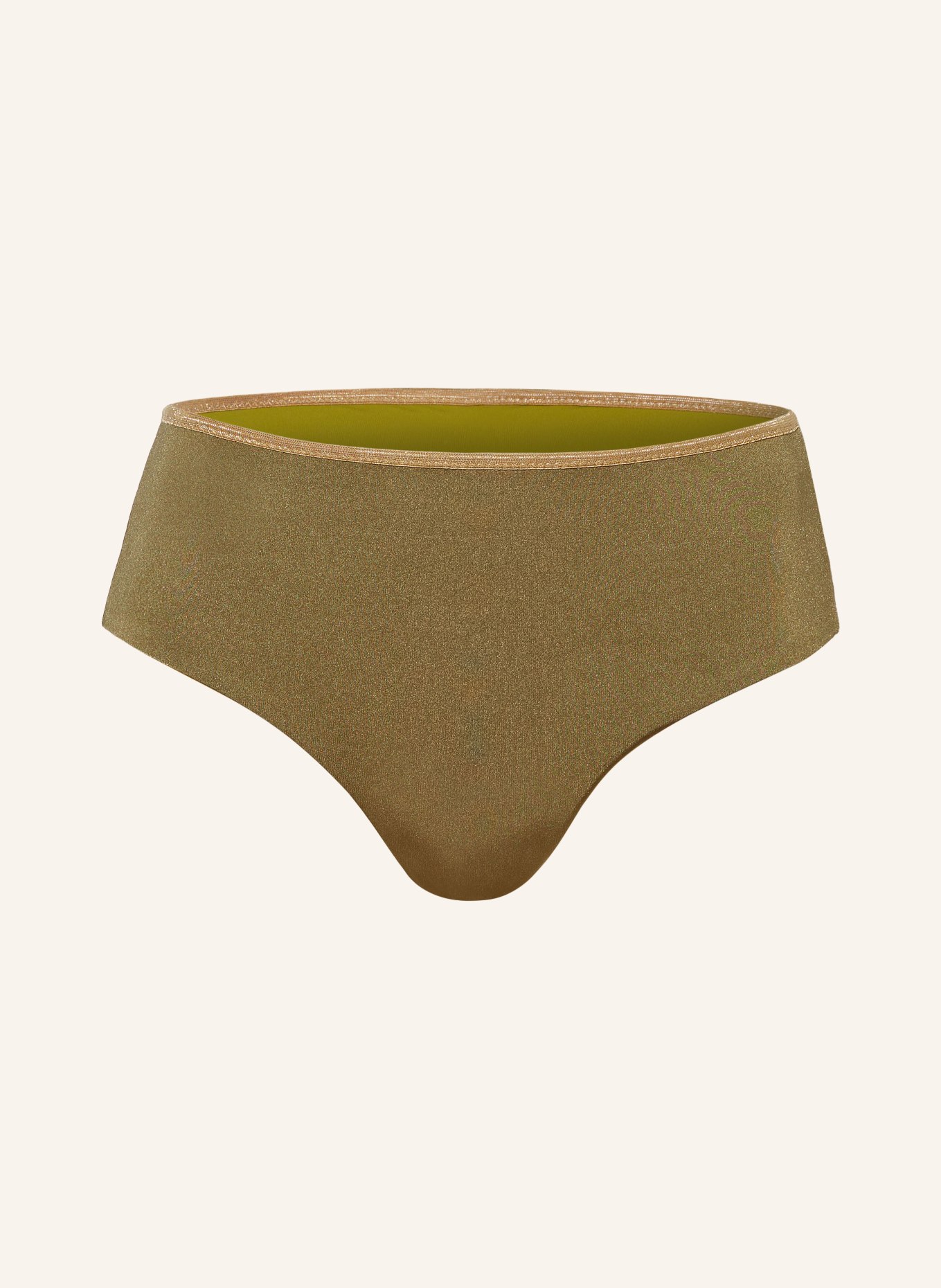 MYMARINI Panty bikini bottoms SHINE reversible, Color: LIGHT GREEN/ OLIVE (Image 1)
