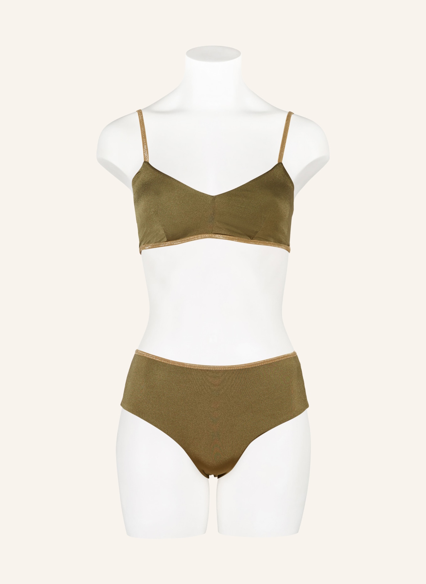 MYMARINI Dół od bikini typu bokserki SHINE, model dwustronny, Kolor: JASNOZIELONY/ OLIWKOWY (Obrazek 2)