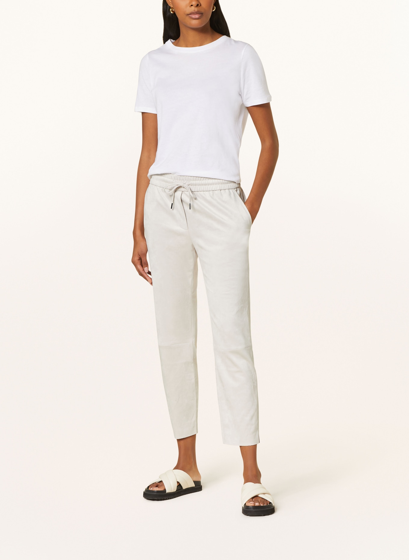 Juvia 7/8 trousers in leather look, Color: CREAM (Image 2)