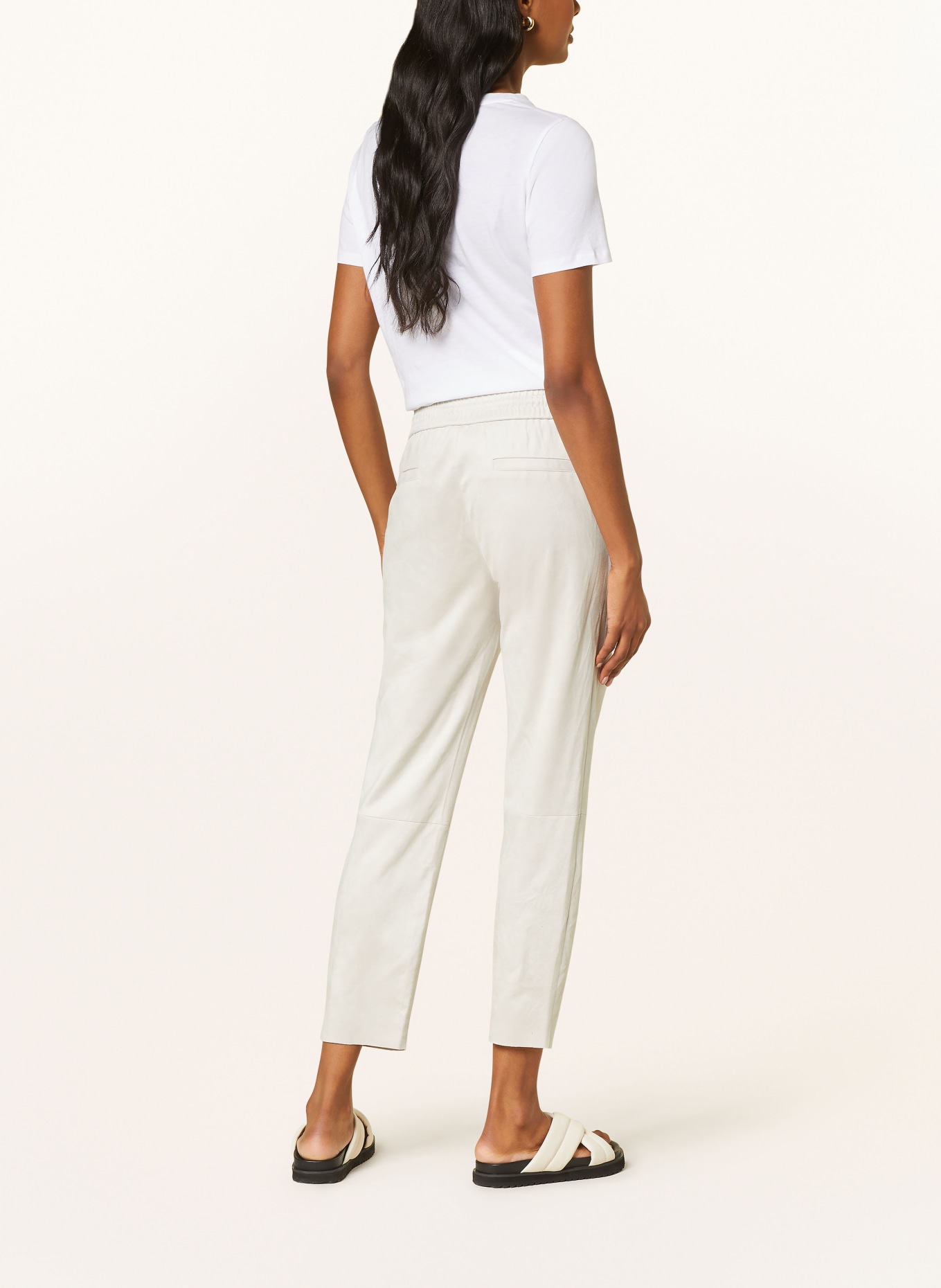 Juvia 7/8 trousers in leather look, Color: CREAM (Image 3)