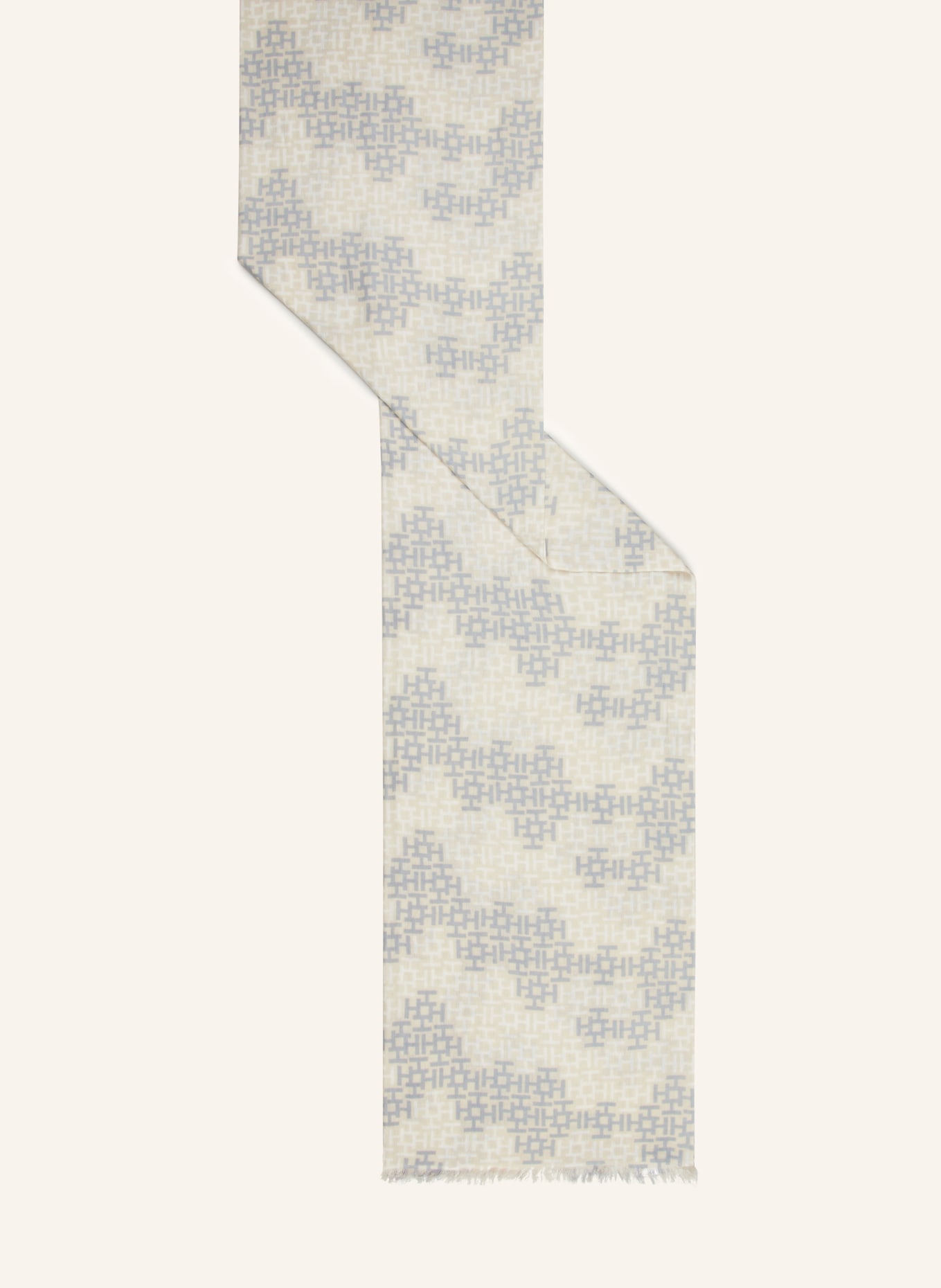 HEMISPHERE Cashmere scarf ALIKIBI with silk, Color: BEIGE/ BLUE GRAY (Image 2)