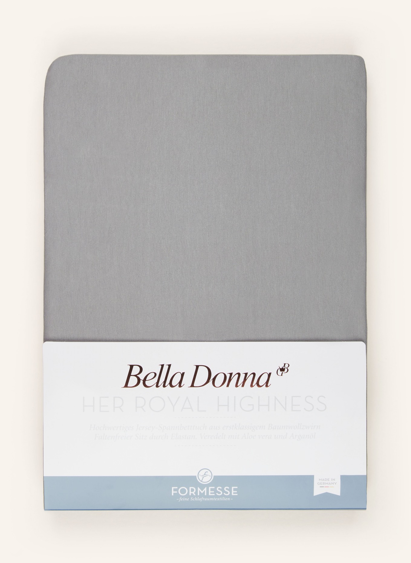 FORMESSE Spannbetttuch BELLA DONNA ALTO: HELLGRAU