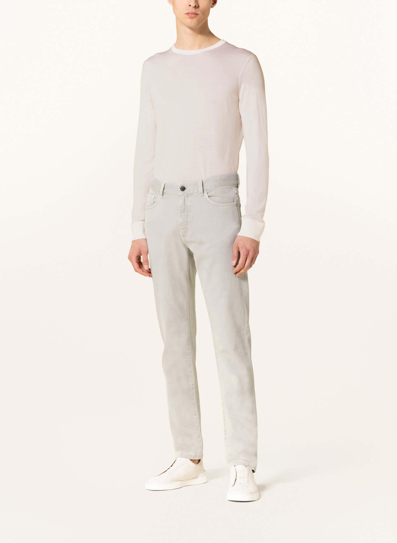 ZEGNA Cashmere-Pullover mit Seide, Farbe: ECRU (Bild 2)
