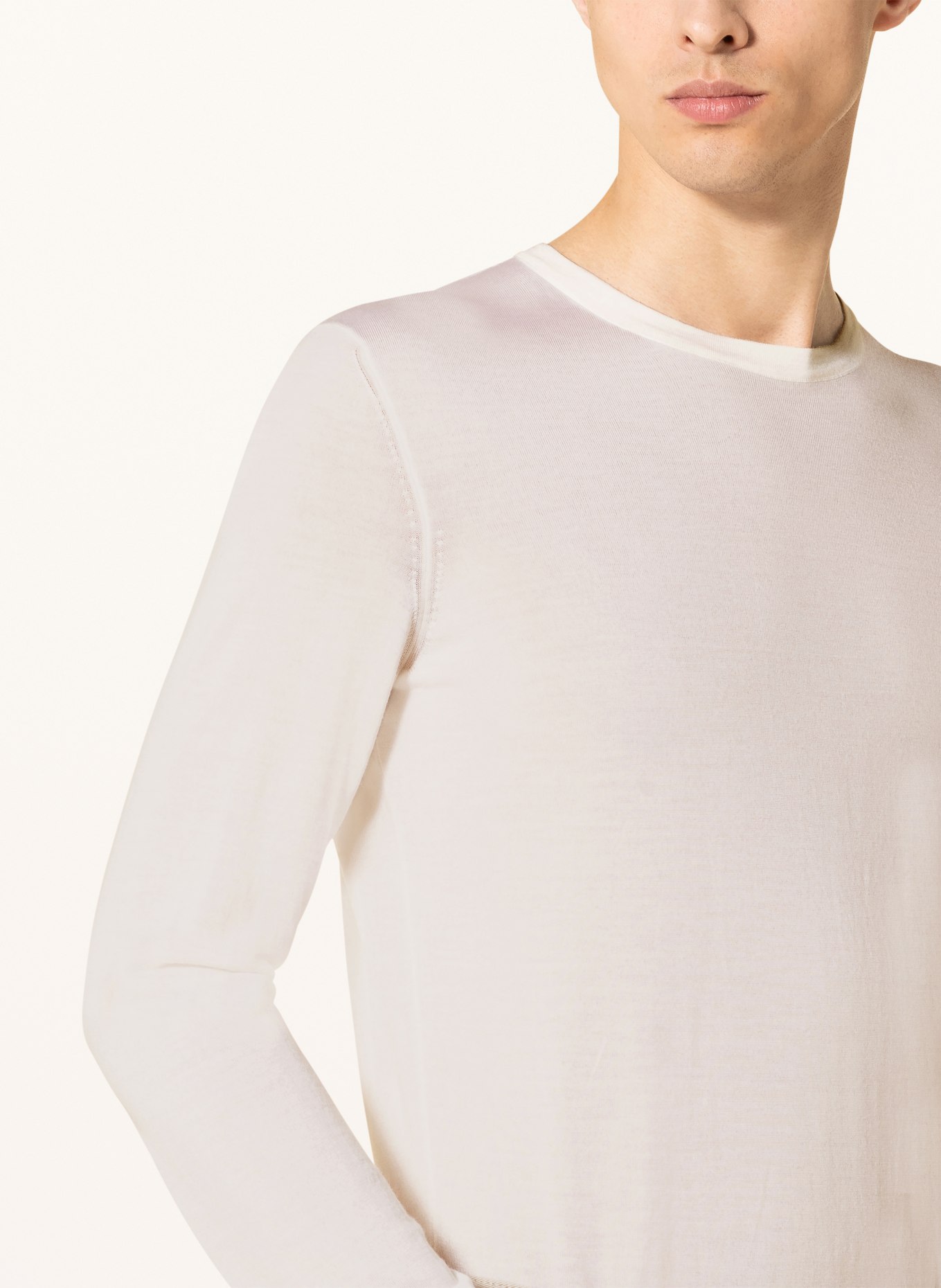 ZEGNA Cashmere sweater with silk , Color: ECRU (Image 4)