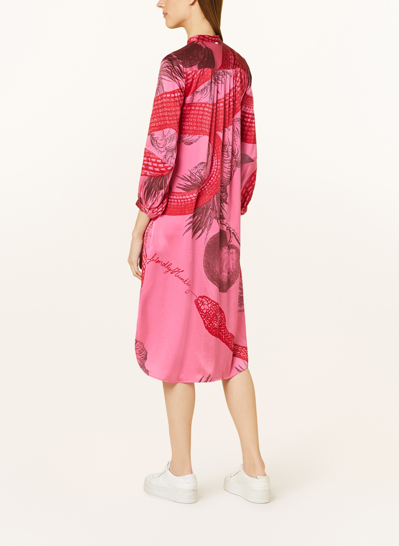friendly hunting Silk dress, Color: PINK/ RED/ DARK RED (Image 3)
