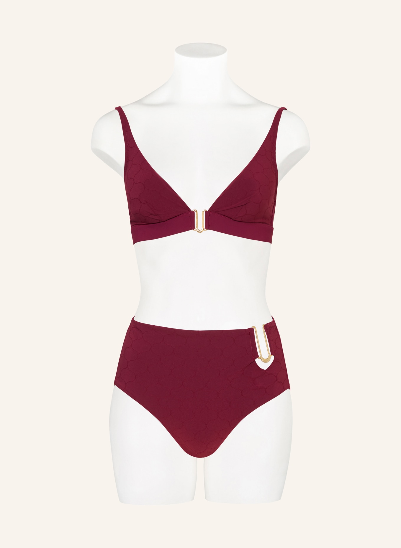 CHANTELLE High waist bikini bottoms GLOW, Color: DARK RED (Image 2)