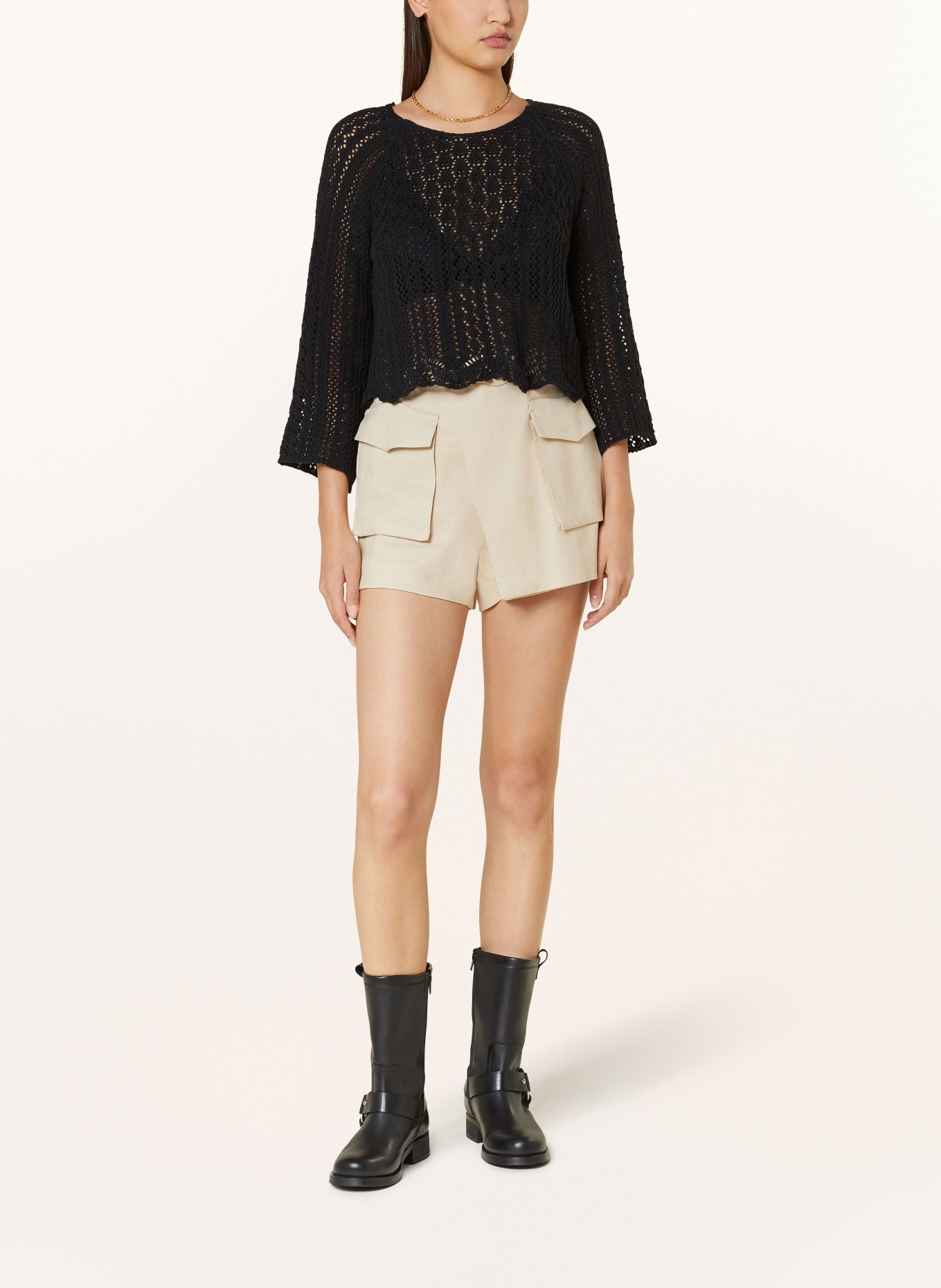 ONLY Cropped sweater with 3 4 sleeves