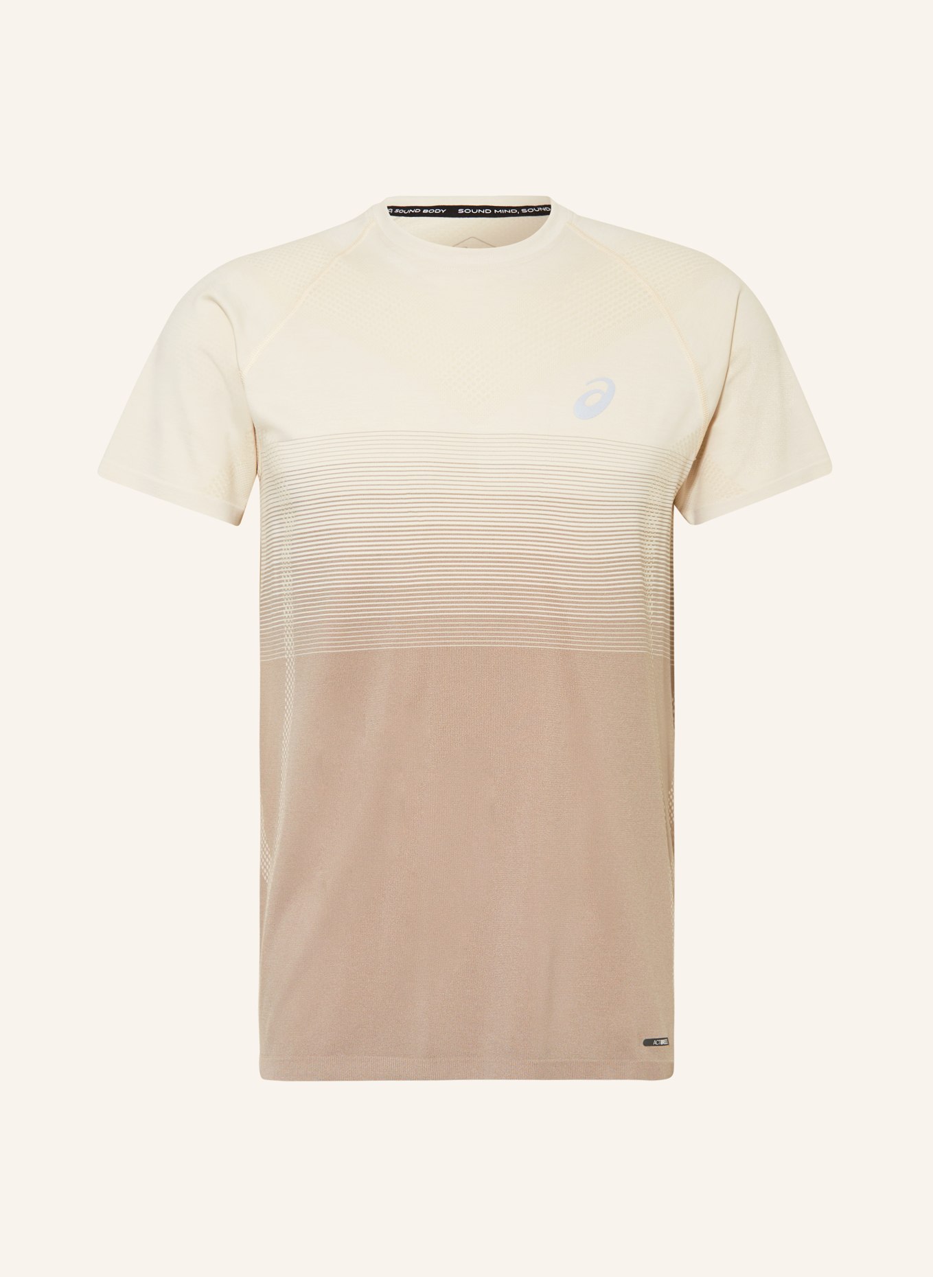 ASICS Running shirt SEAMLESS, Color: BEIGE/ TAUPE (Image 1)