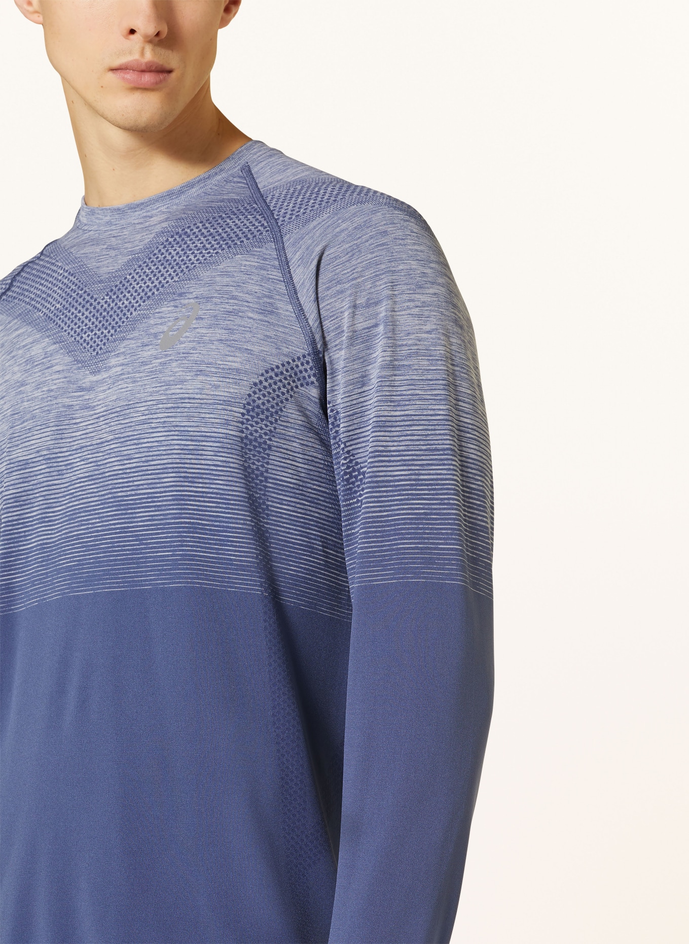 ASICS Running shirt SEAMLESS, Color: BLUE/ WHITE (Image 4)