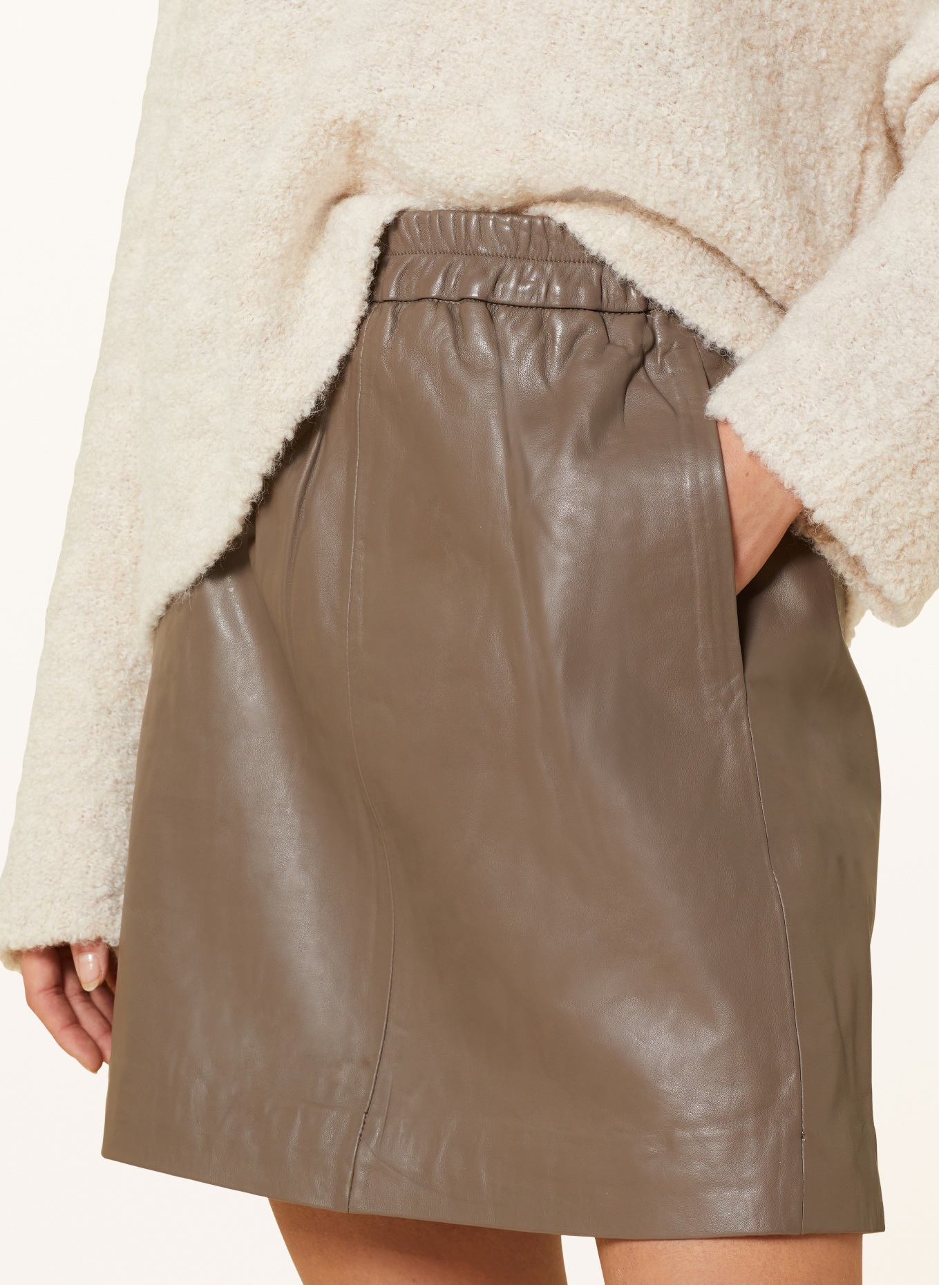 InWear Leather skirt WOOKIW, Color: TAUPE (Image 4)