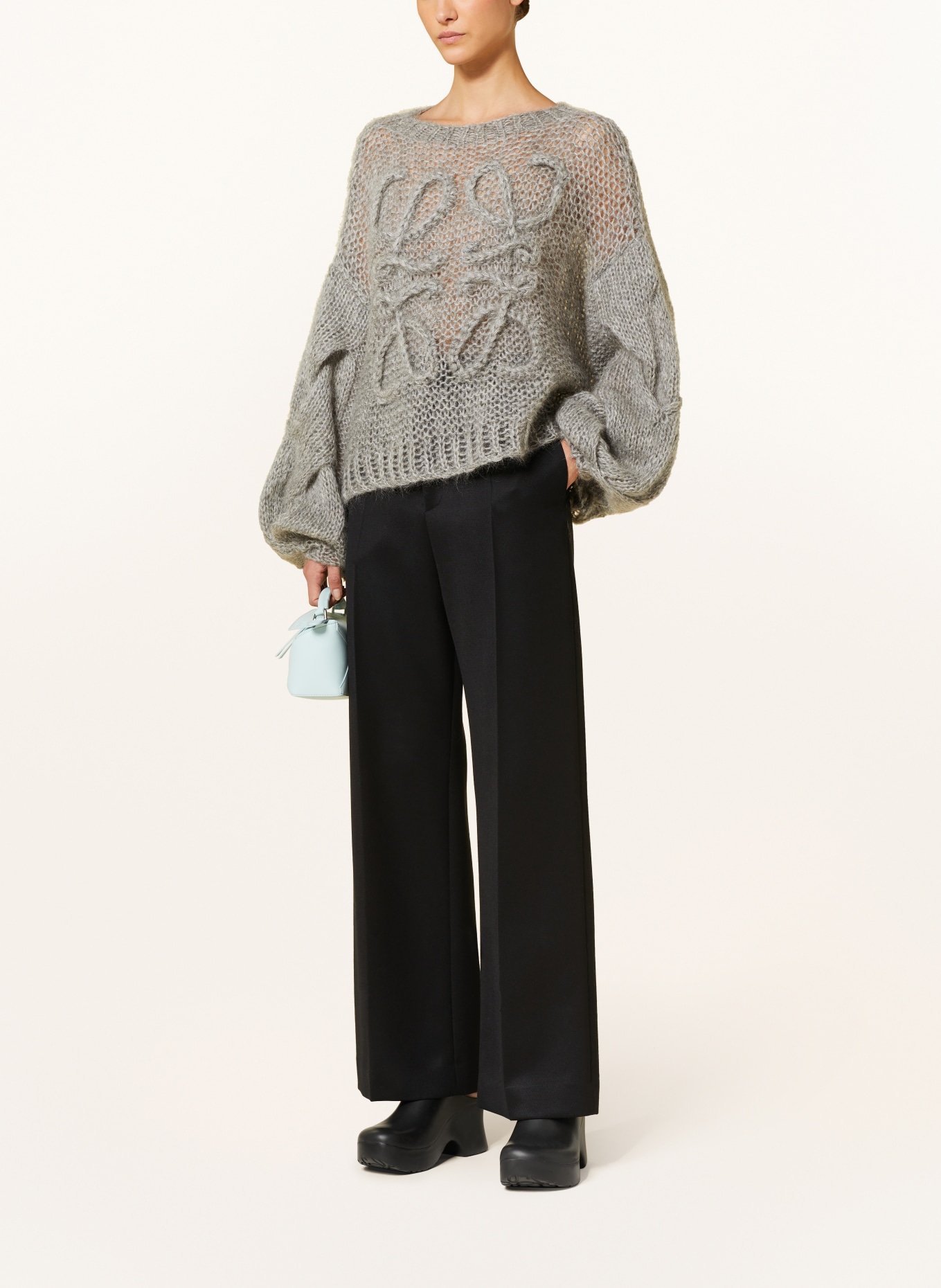 LOEWE Pullover mit Mohair: GRAU