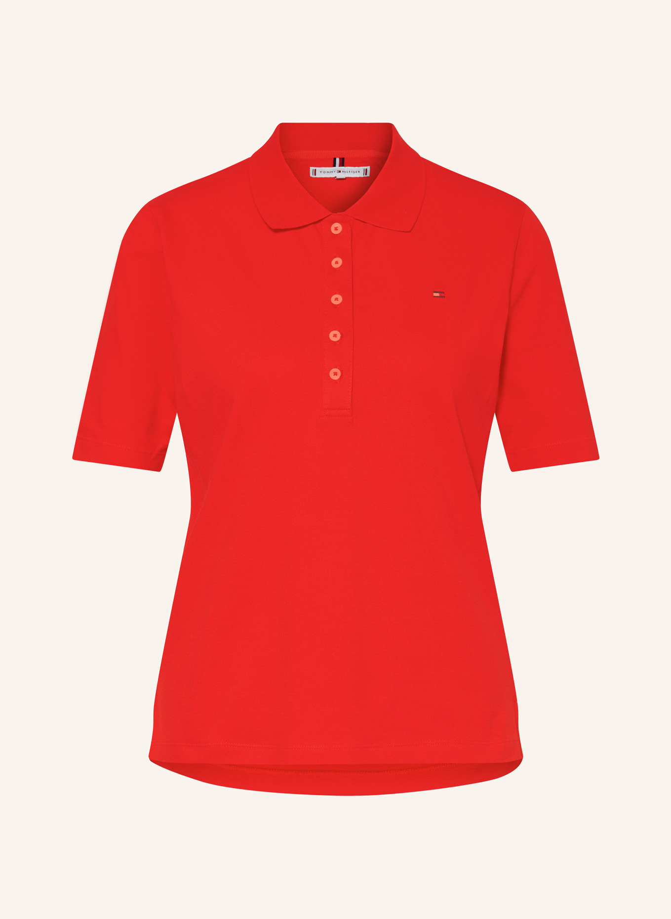 TOMMY HILFIGER Piqué-Poloshirt, Farbe: ROT (Bild 1)