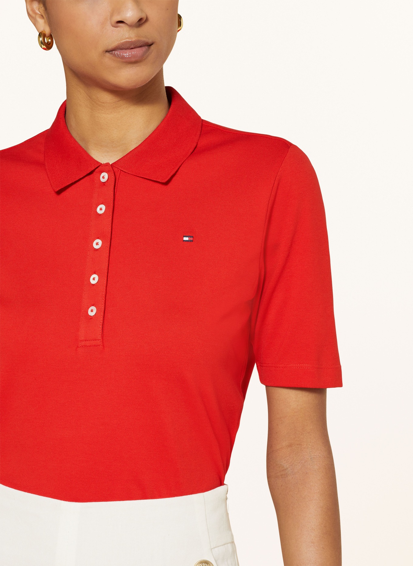 TOMMY HILFIGER Piqué polo shirt, Color: RED (Image 4)