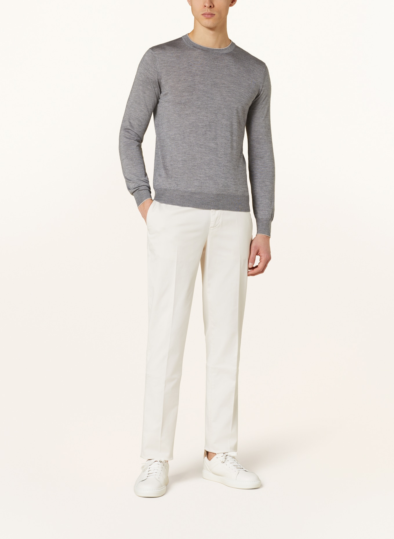 FIORONI Cashmere-Pullover mit Seide, Farbe: GRAU (Bild 2)