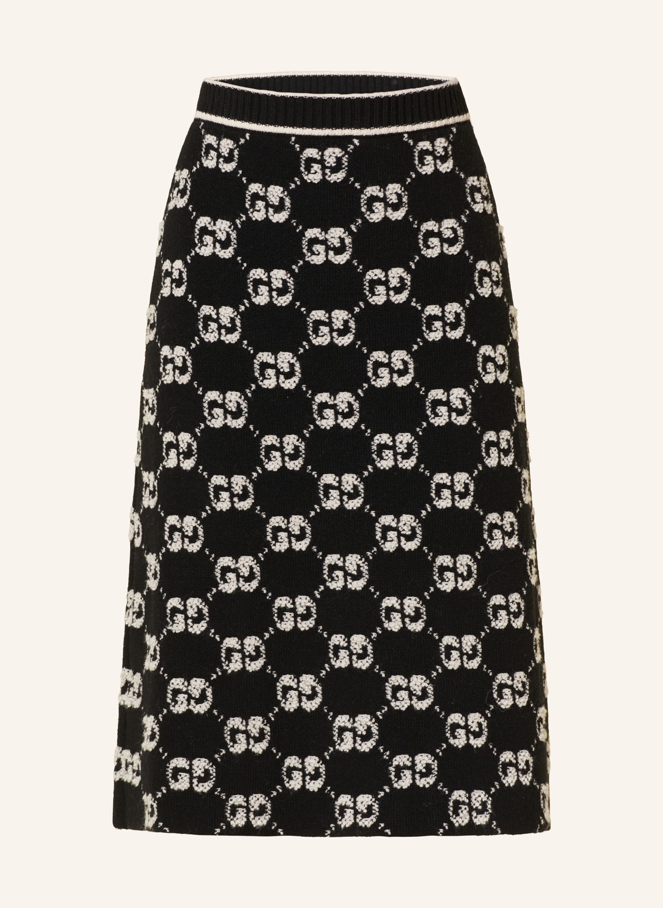 GUCCI Knit skirt, Color: BLACK/ ECRU (Image 1)