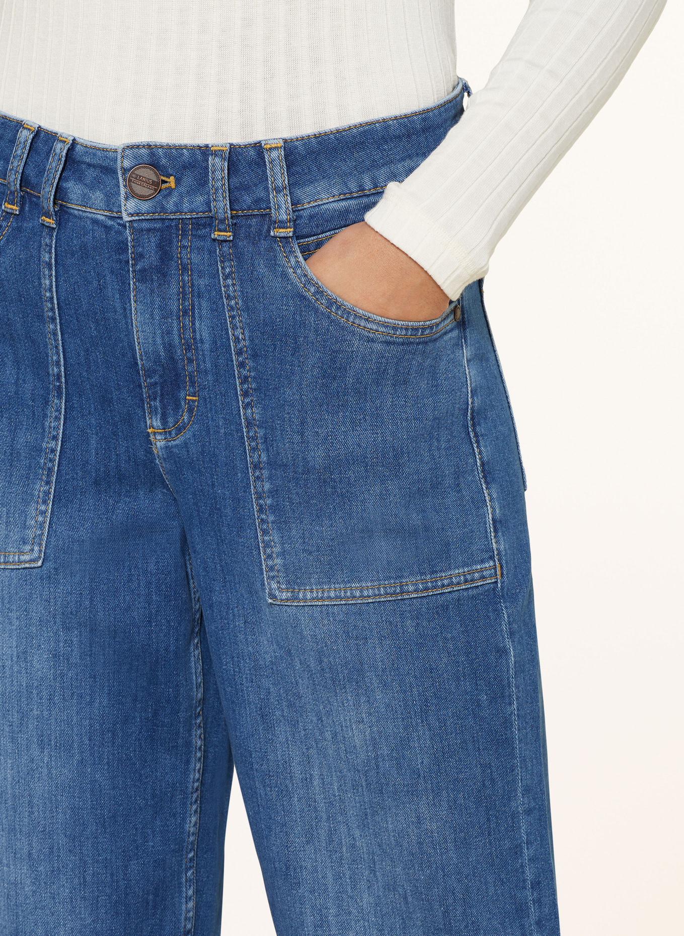LANIUS Culotte jeans, Color: 577 mid blue denim (Image 5)