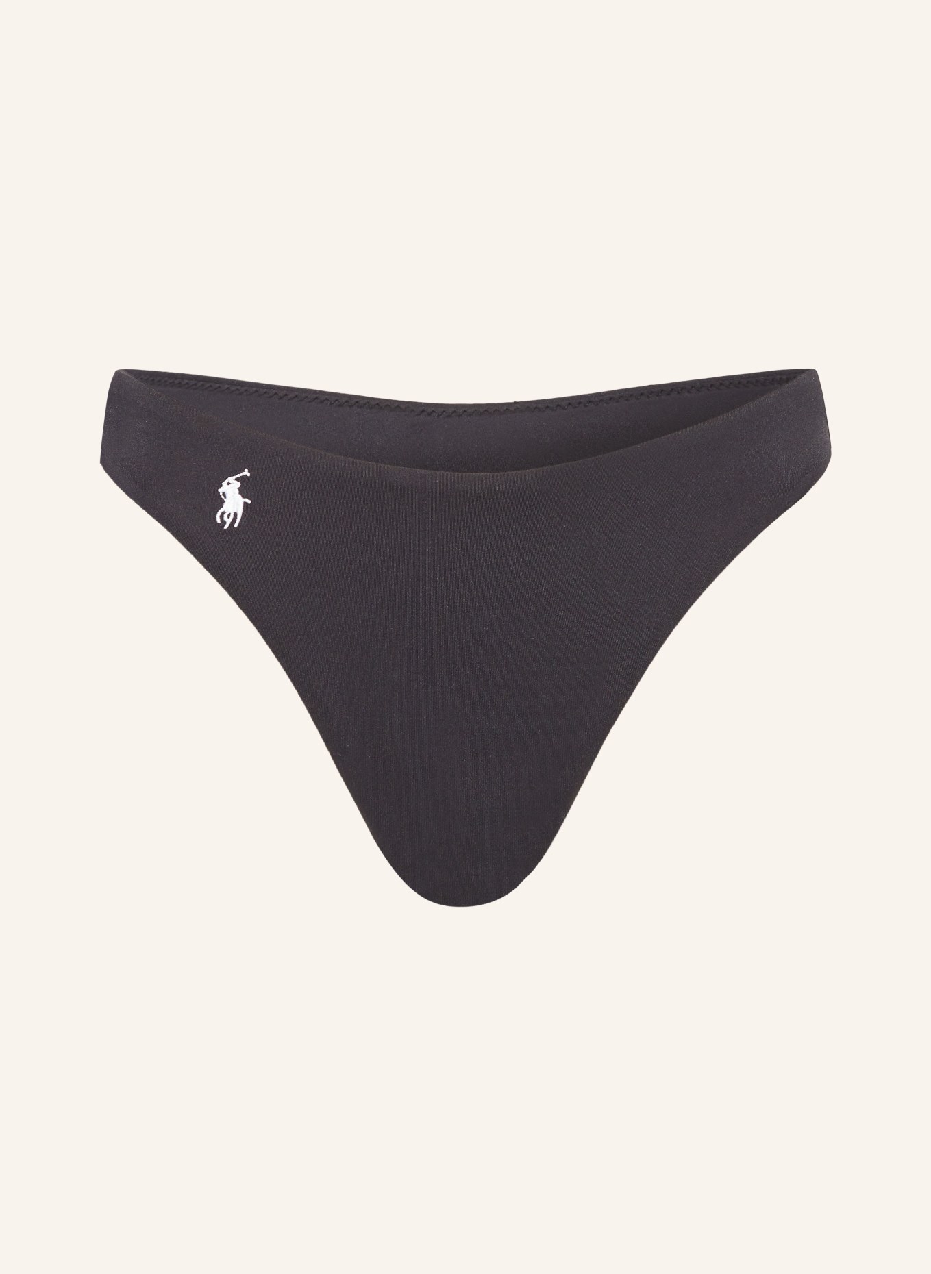 POLO RALPH LAUREN High-waist bikini bottoms SIGNATURE SOLIDS, Color: BLACK (Image 1)