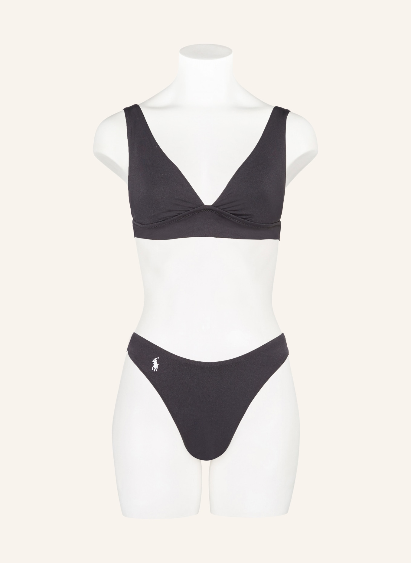 POLO RALPH LAUREN High-waist bikini bottoms SIGNATURE SOLIDS, Color: BLACK (Image 2)