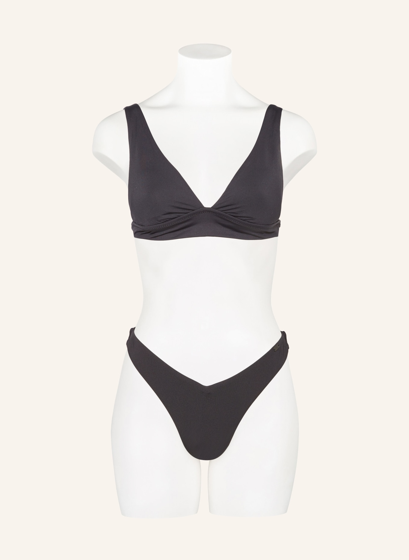 POLO RALPH LAUREN Bralette bikini top SIGNATURE SOLIDS, Color: BLACK (Image 2)