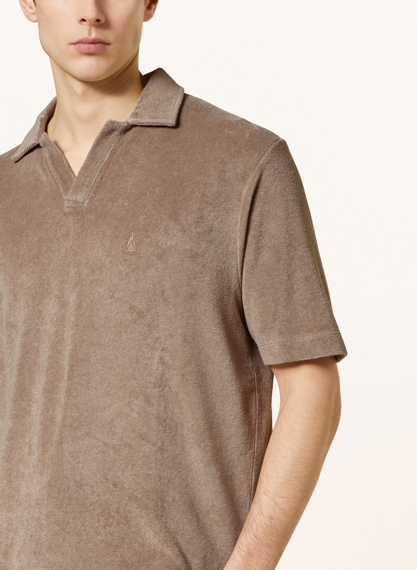 DRYKORN Terry polo shirt BENEDICKT, Color: LIGHT BROWN (Image 4)