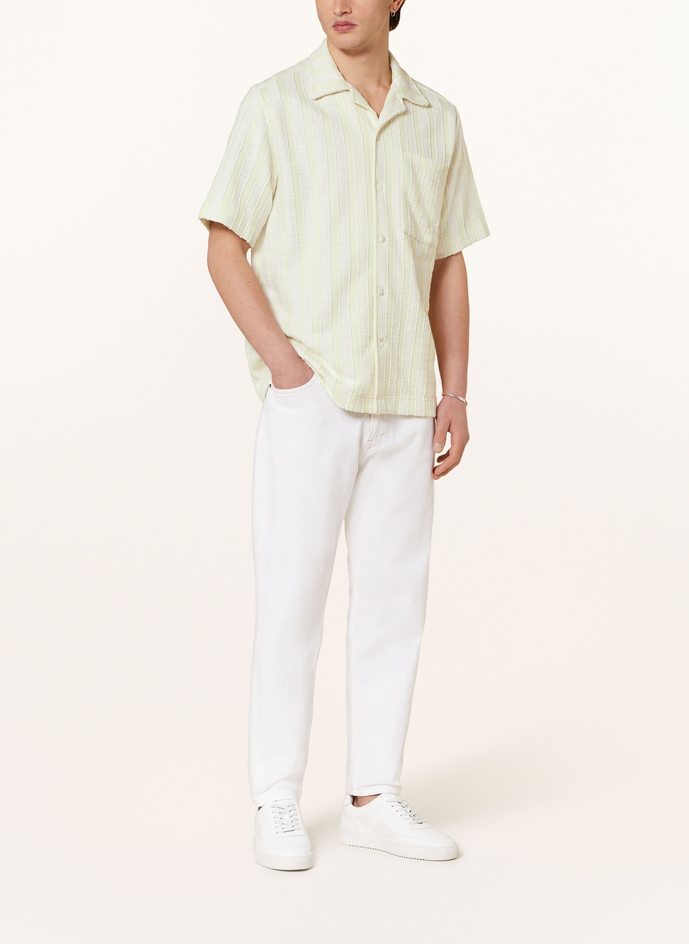 NN.07 Resort shirt JULIO comfort fit , Color: LIGHT GREEN/ WHITE (Image 2)