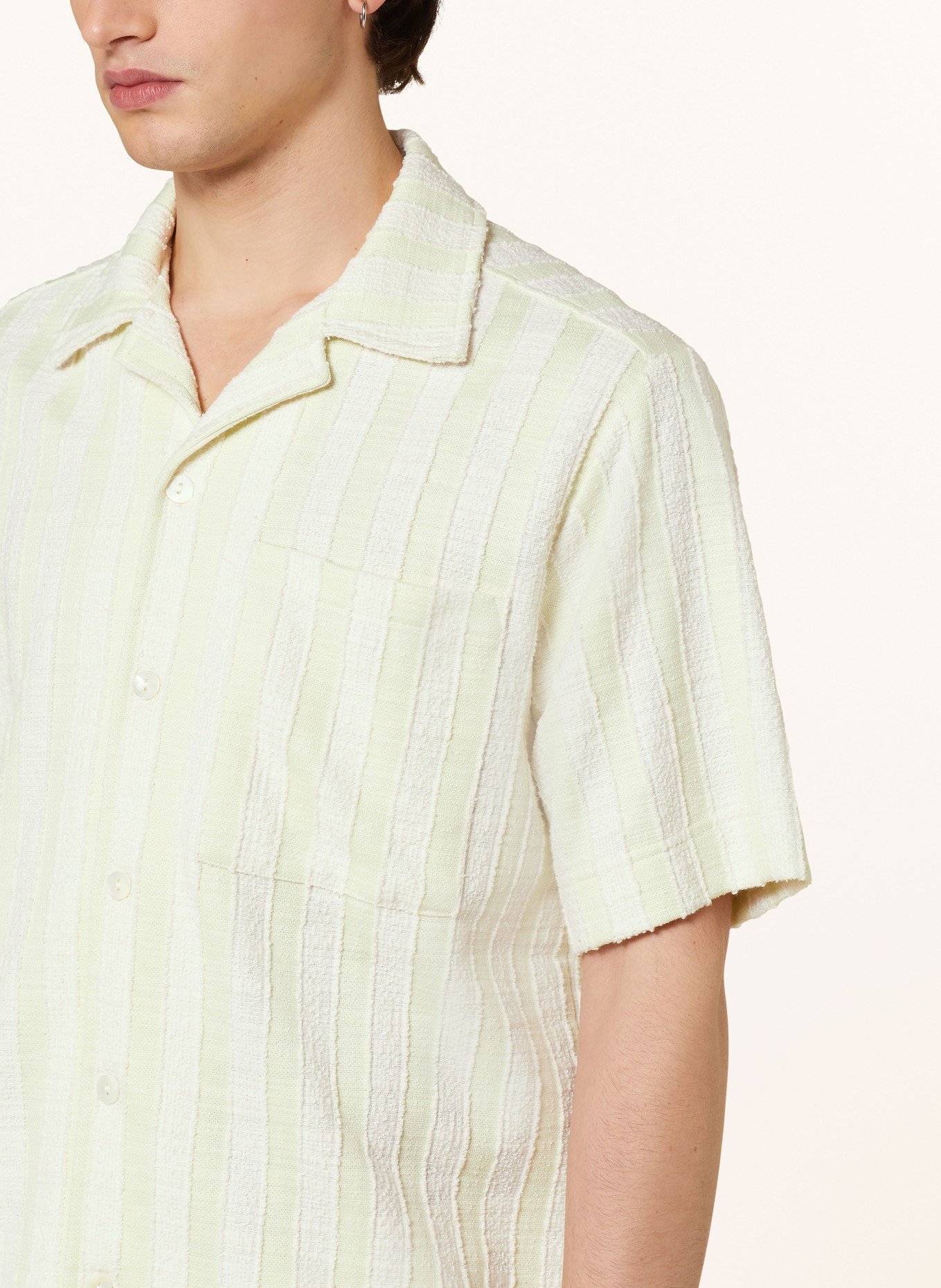 NN.07 Resort shirt JULIO comfort fit , Color: LIGHT GREEN/ WHITE (Image 4)