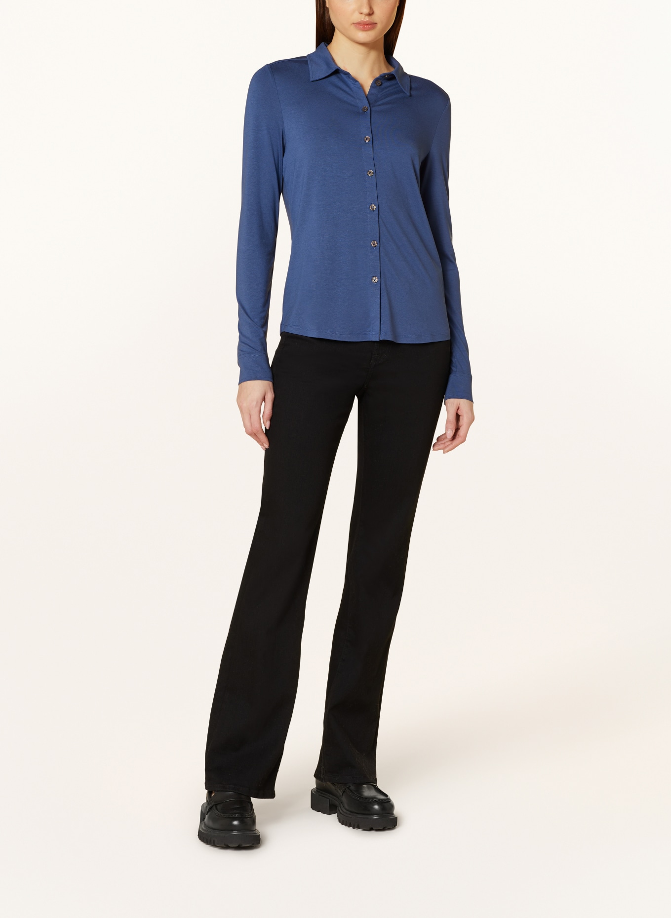 Marc O'Polo Shirt blouse made of jersey, Color: BLUE (Image 2)