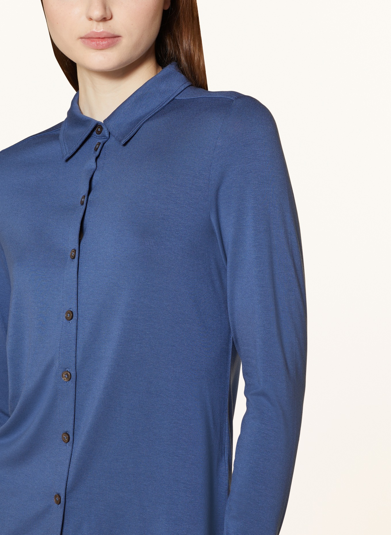 Marc O'Polo Shirt blouse made of jersey, Color: BLUE (Image 4)