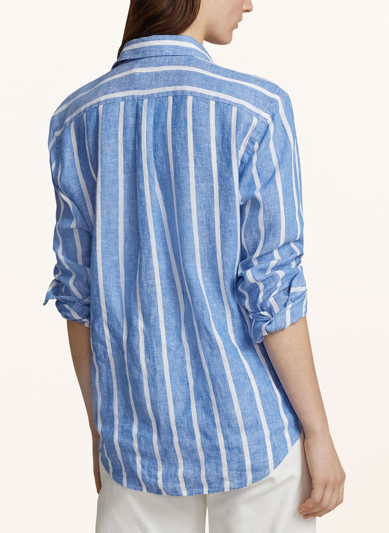 POLO RALPH LAUREN Hemdbluse aus Leinen, Farbe: BLAU/ WEISS (Bild 3)