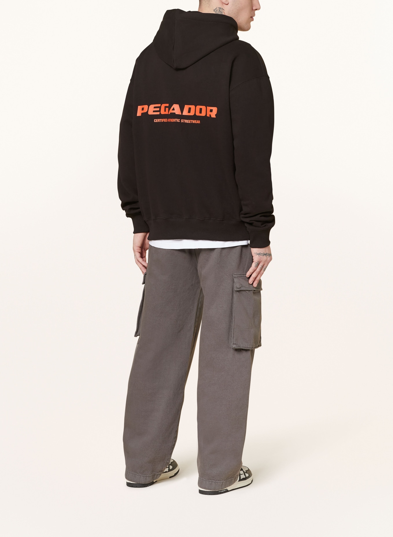 PEGADOR Oversized hoodie, Color: BLACK/ SALMON (Image 2)