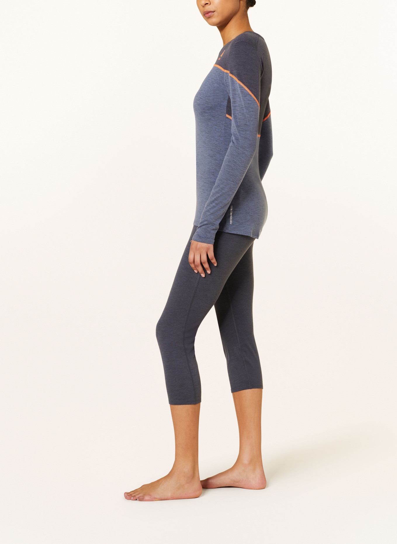 odlo Functional baselayer trousers REVELSTOKE PERFORMANCE with cropped leg length, Color: DARK GRAY (Image 4)