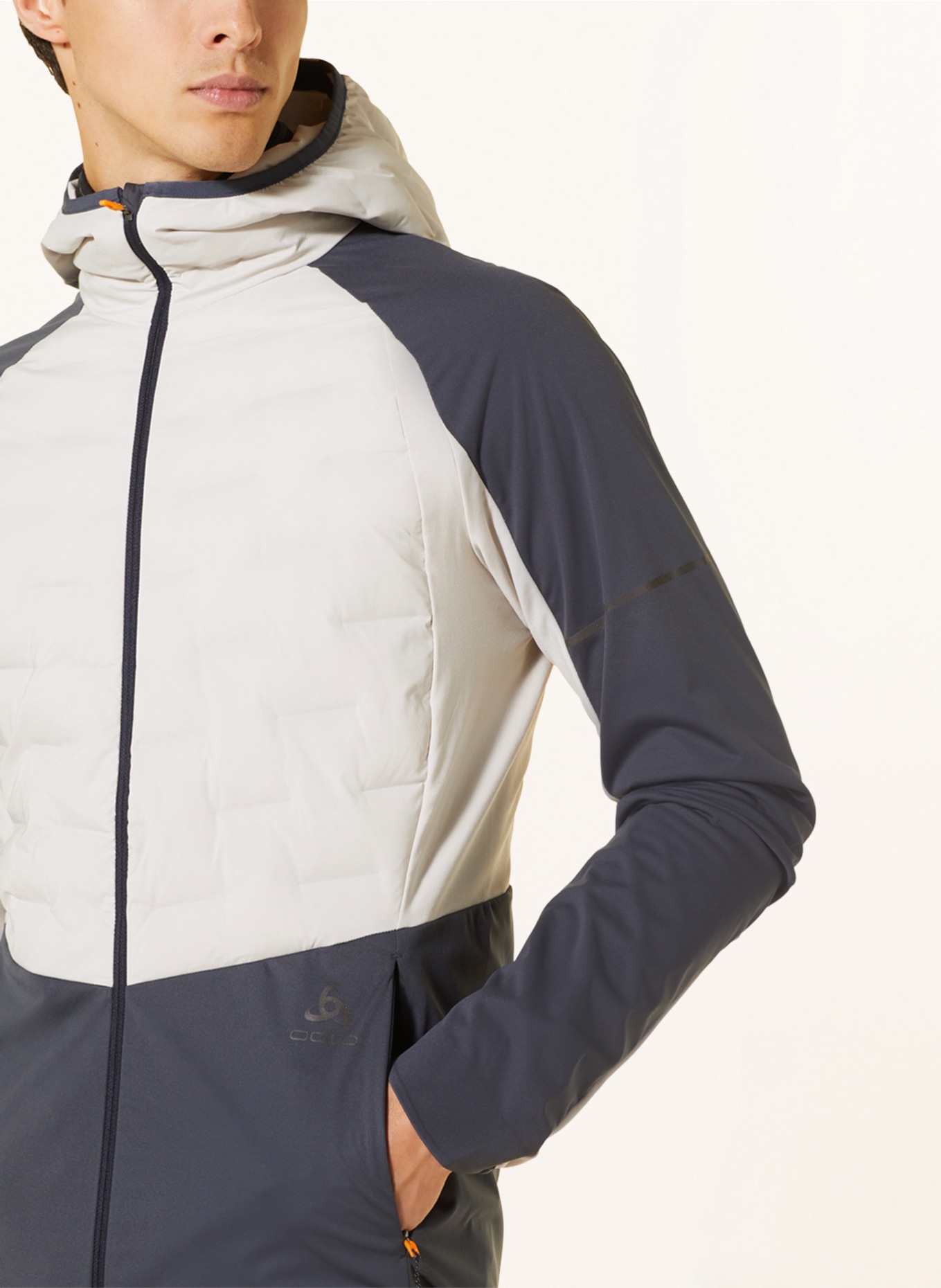odlo Hybrid running jacket ZEROWEIGHT INSULATOR, Color: DARK GRAY/ CREAM (Image 5)