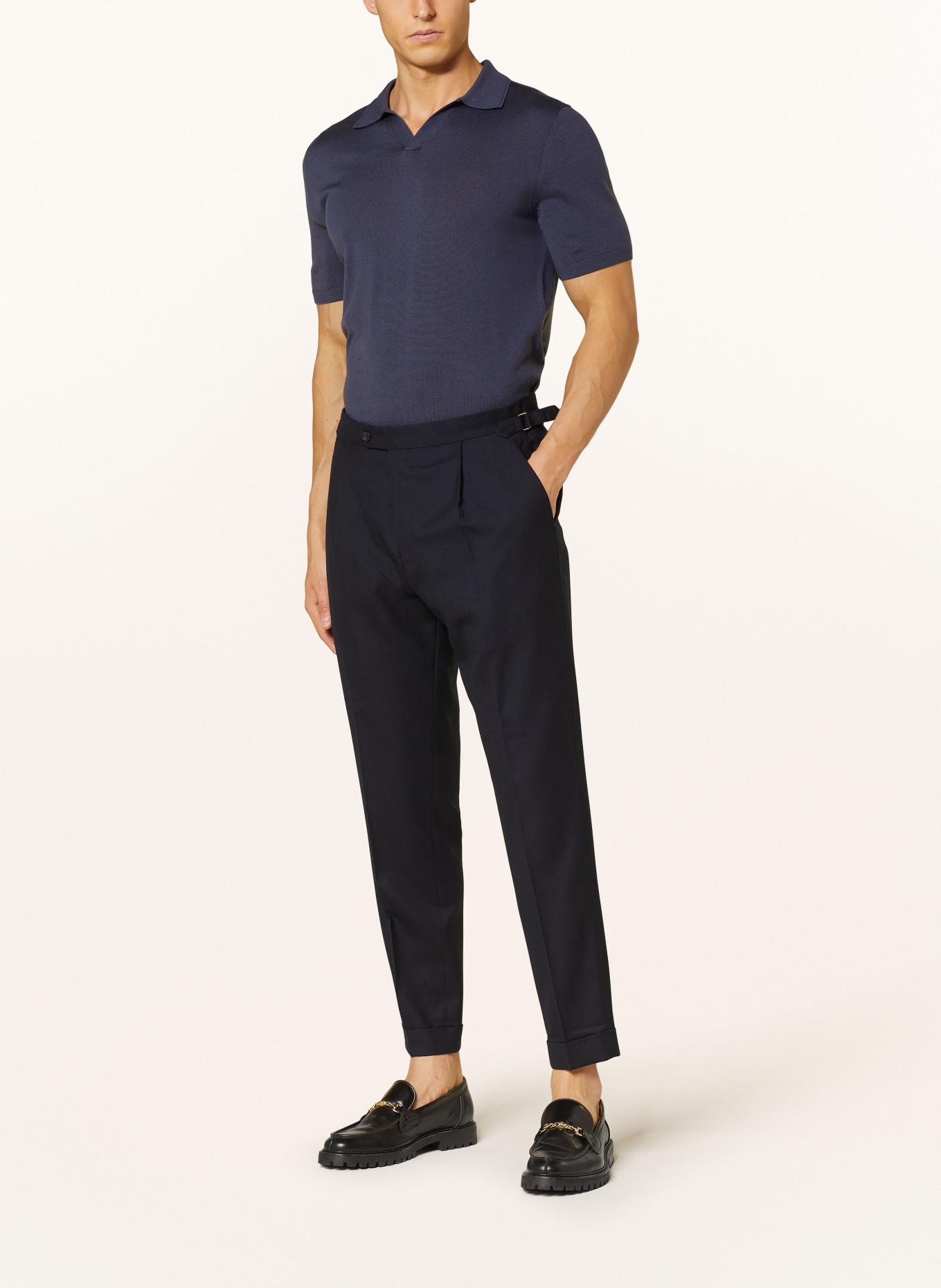 REISS Knitted polo shirt DUCHIE in merino wool, Color: DARK BLUE (Image 2)